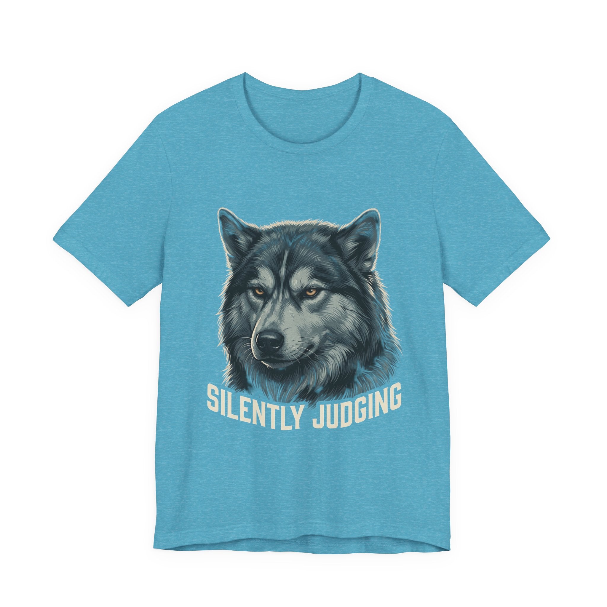 Silently Judging Wolf Graphic Tee – Funny Introvert Aesthetic Unisex Bella Canvas T-Shirt