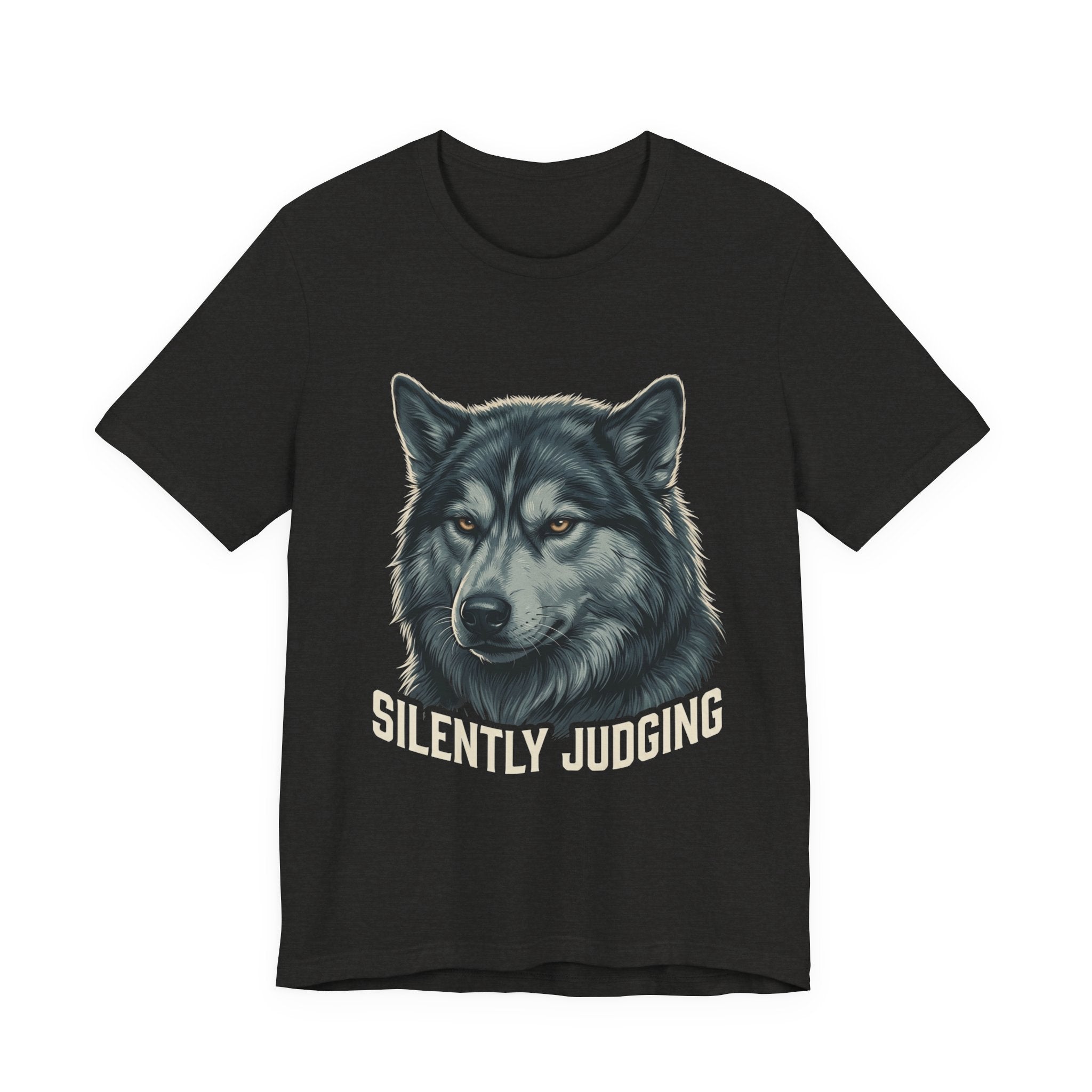 Silently Judging Wolf Graphic Tee – Funny Introvert Aesthetic Unisex Bella Canvas T-Shirt