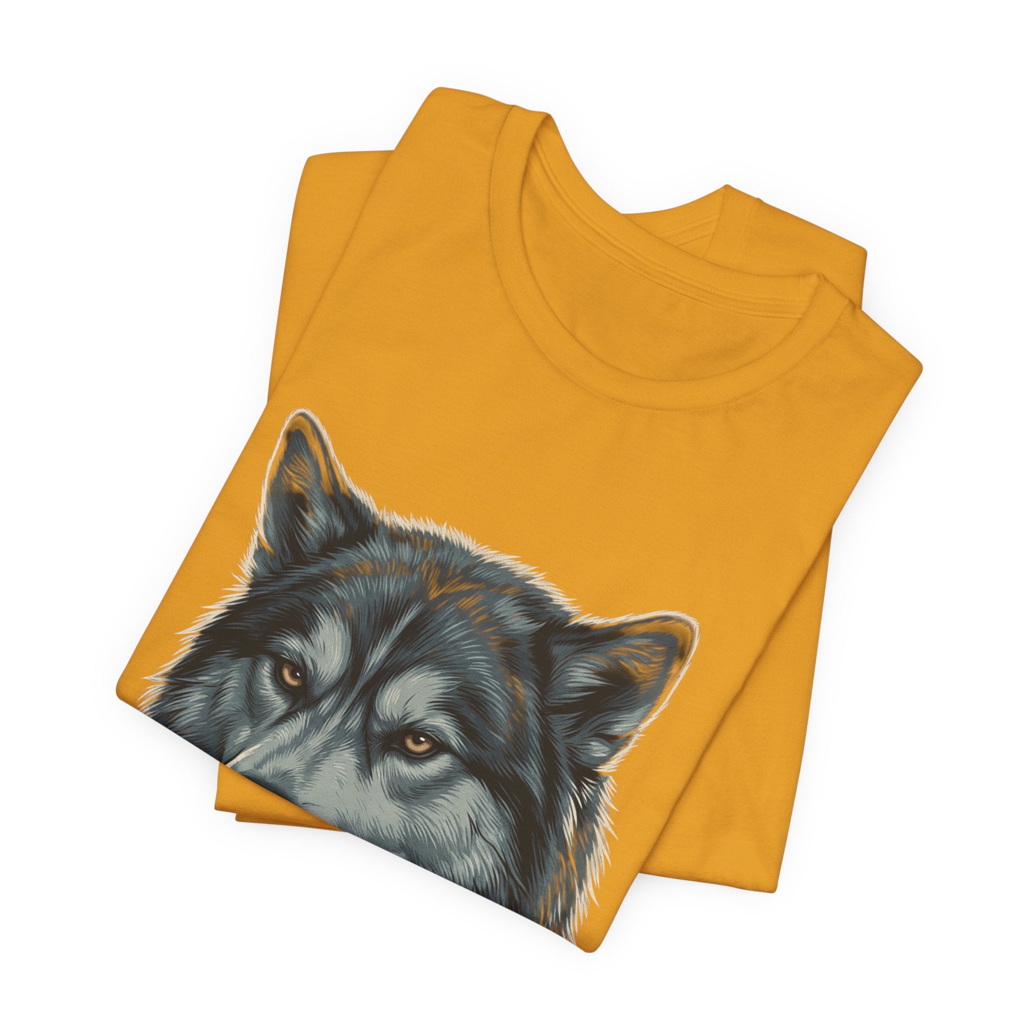 Silently Judging Wolf Graphic Tee – Funny Introvert Aesthetic Unisex Bella Canvas T-Shirt