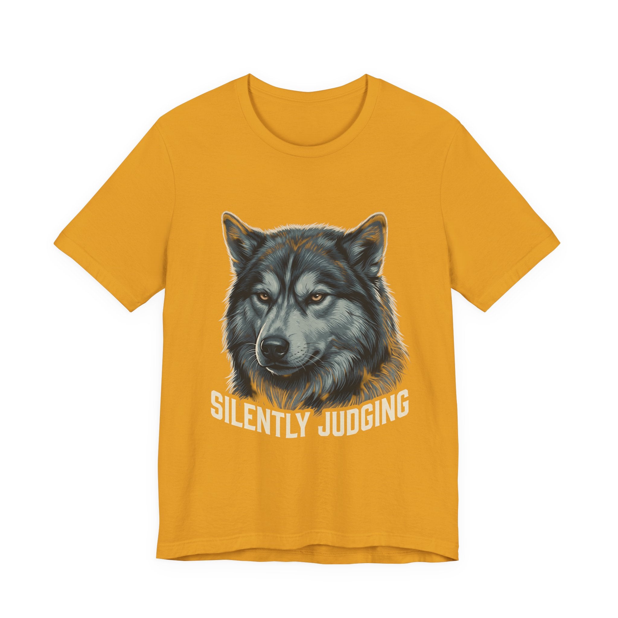 Silently Judging Wolf Graphic Tee – Funny Introvert Aesthetic Unisex Bella Canvas T-Shirt