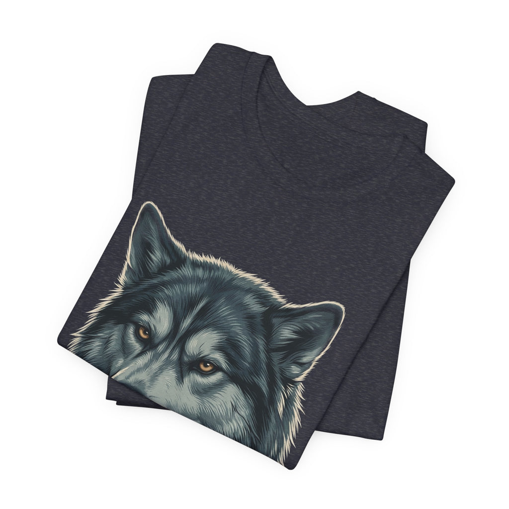 Silently Judging Wolf Graphic Tee – Funny Introvert Aesthetic Unisex Bella Canvas T-Shirt