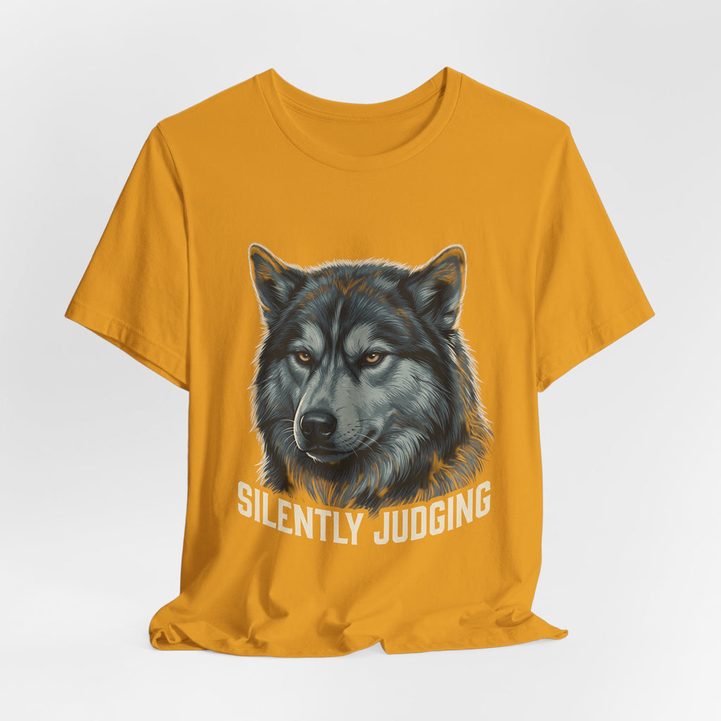 Silently Judging Wolf Graphic Tee – Funny Introvert Aesthetic Unisex Bella Canvas T-Shirt