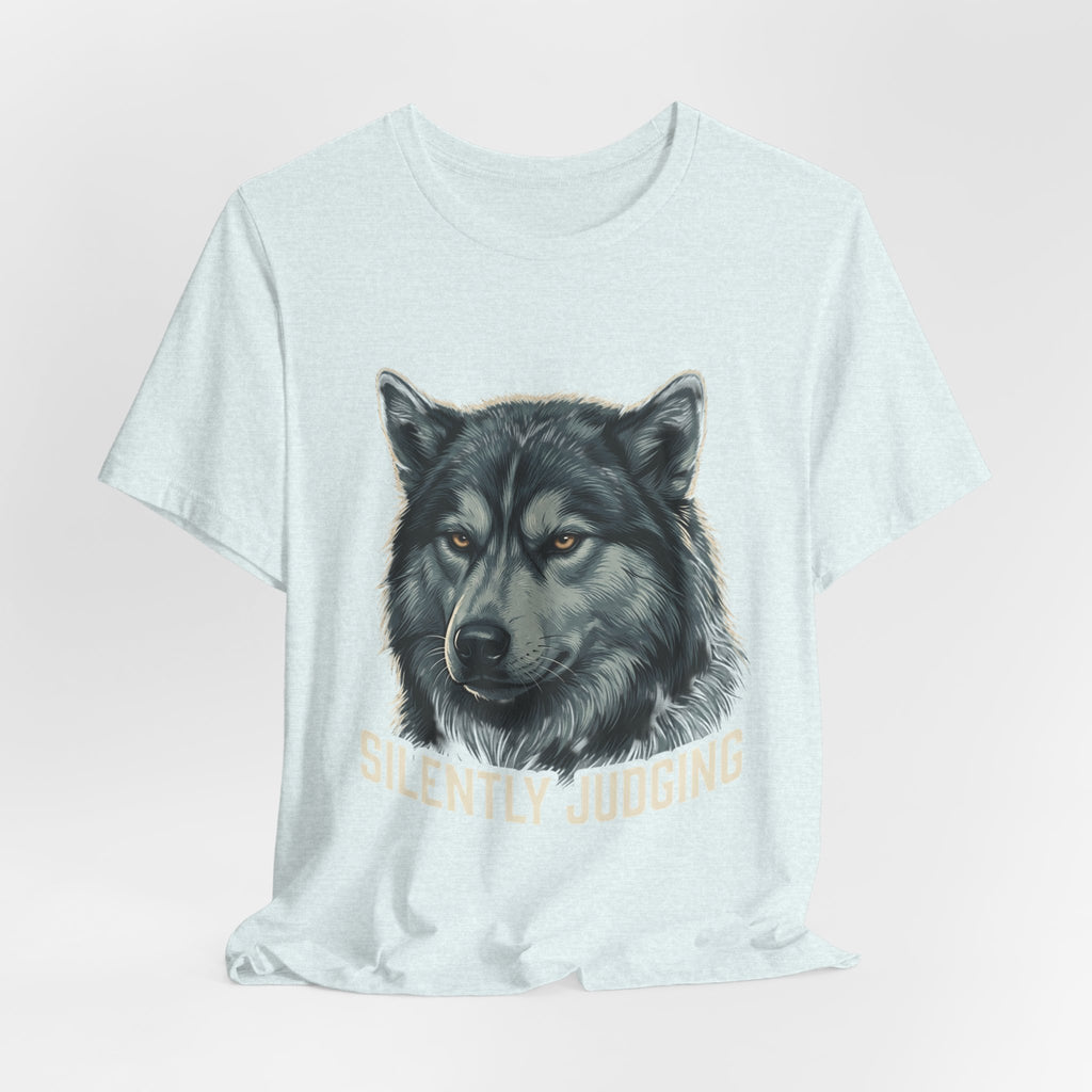 Silently Judging Wolf Graphic Tee – Funny Introvert Aesthetic Unisex Bella Canvas T-Shirt