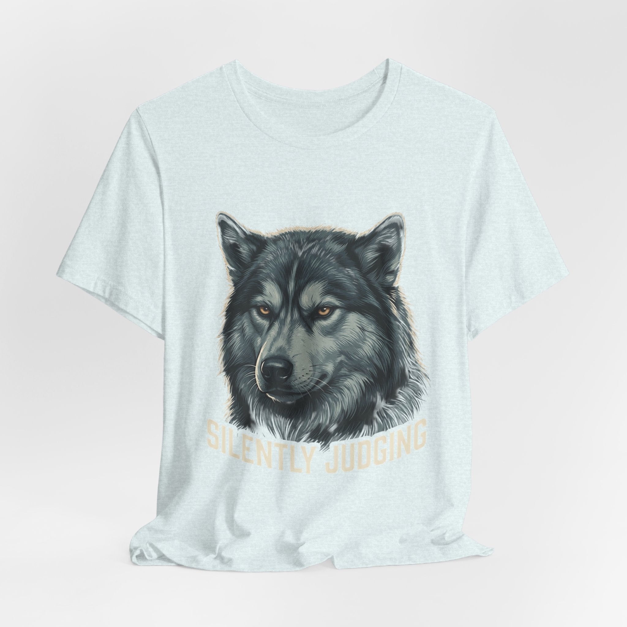 Silently Judging Wolf Graphic Tee – Funny Introvert Aesthetic Unisex Bella Canvas T-Shirt